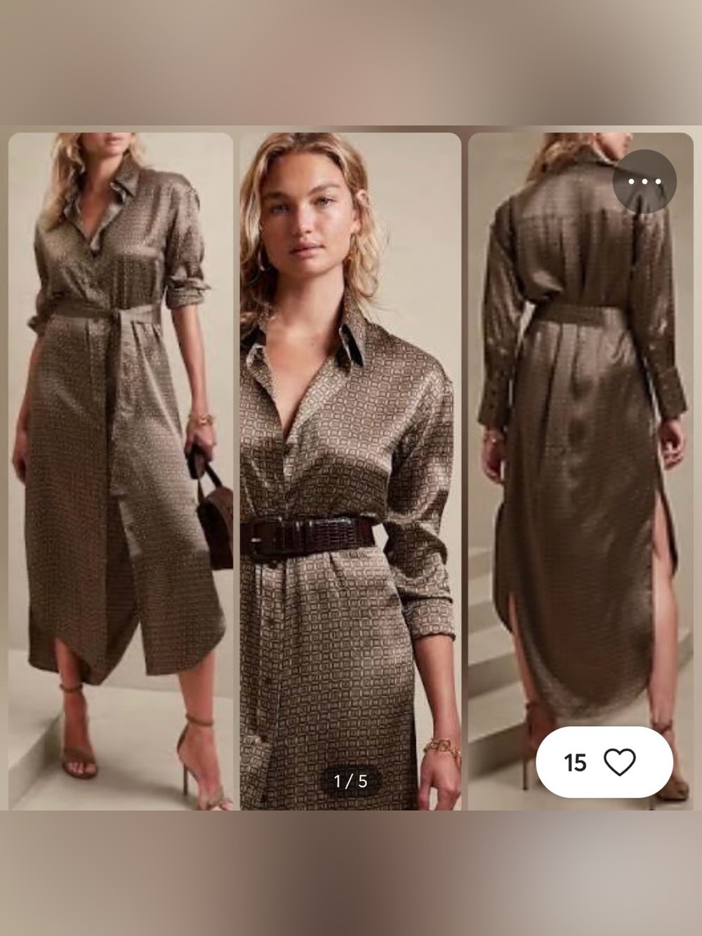 Banana republic silk dress with belt